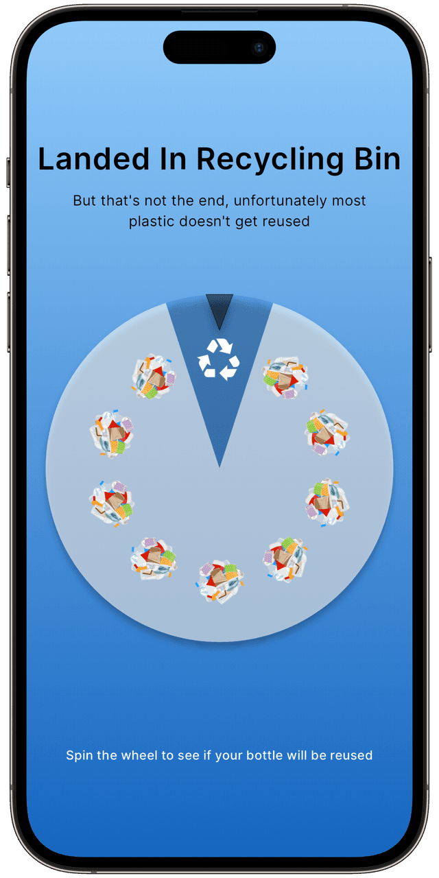 Screenshot of Last Bottle app showing the recycle spinner